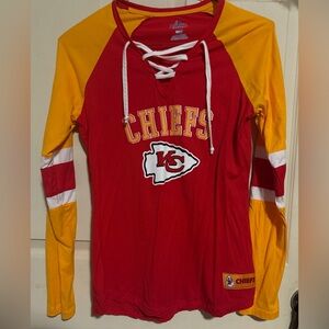 Majestic Women Long Sleeve Kansas Chiefs Shirt - Red and Yellow